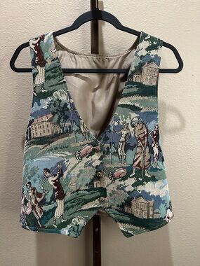 Women’s Golf Tapestry Vest Waistcoat Masters, LPGA, PGA, Vintage